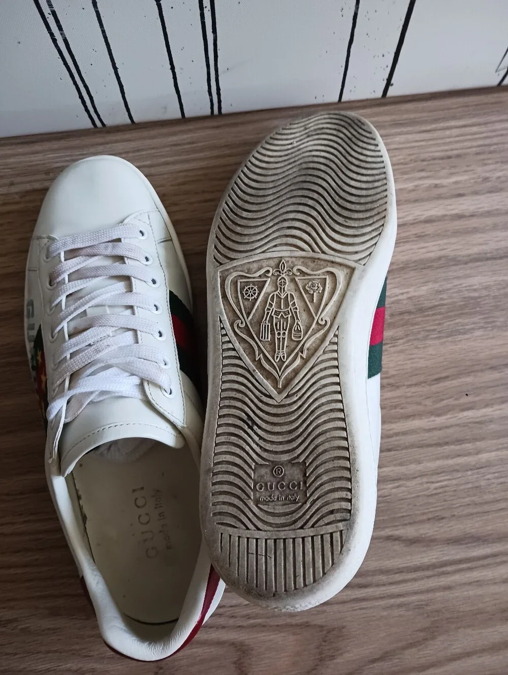 Gucci Ace Sneakers With Gucci Band Embroidery  Size 7